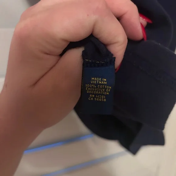 Polo Ralph Lauren Navy V-Neck Boys Shirt Size M - Picture 5 of 5